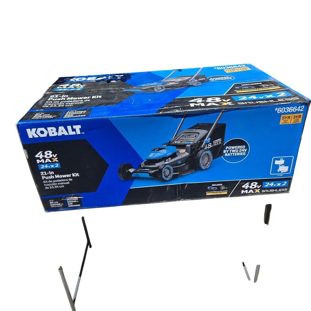 Kobalt 6036642 21-in Push Mower Kit 48V Max 24Vx2 Blue Brushless Tested